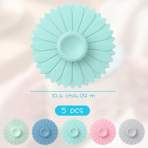 5 Pcs Drink Covers Cup Covers - Reusable Sunflower Silicone Cup Cover, Multicolored Silicone Suction Lids, Flexible Mugs Cover Tea Pots to Keep Bugs Out for Coffee, Tea, and Outdoor Use in Kuwait