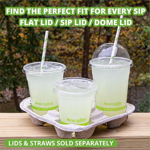 Responsible Products Clear Cold Cup, Certified Compostable and Made from 100% American Biobased Materials, No-PFAS Added & BPA-Free (9 oz Cups (200 Count)) in Saudi Arabia