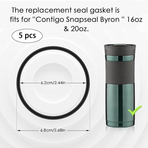 5 قطع من حلقات الغطاء المطاطية البديلة على شكل حرف O متوافقة مع حشية كوب السفر Contigo 16oz و20oz، كوب القهوة للسفر in Saudi Arabia