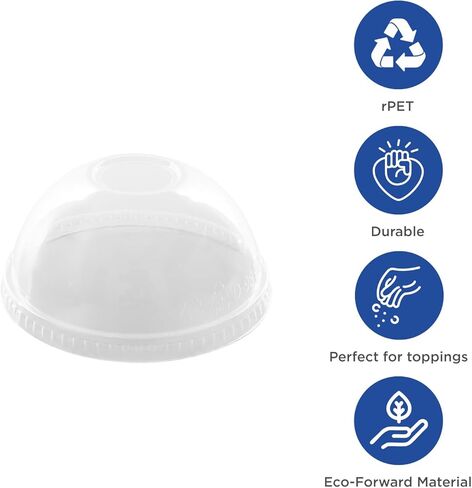 Karat rPET 98mm Dome Lids for 12-24 Cold Cups (Case of 1000) in Saudi Arabia