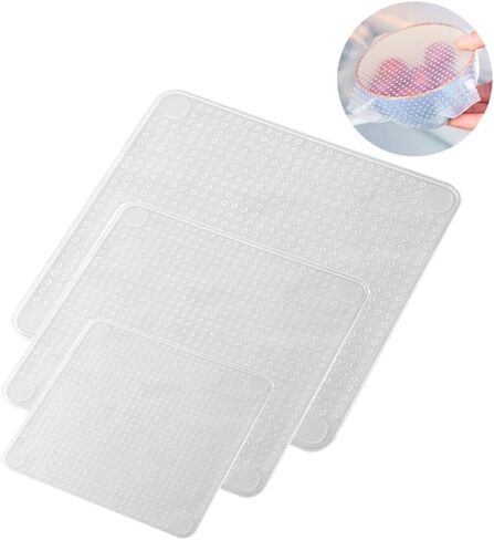 أغطية أوعية من السيليكون مع 3 أحجام مختلفة، أغطية مانعة للتسرب قابلة لإعادة الاستخدام لتخزين الطعام في الثلاجة، وغطاء حماية من الرذاذ وغطاء الميكروويف، وأغطية سيليكون قابلة للتمدد للأطباق والأكواب وأغطية الطعام وأدوات المطبخ in Kuwait