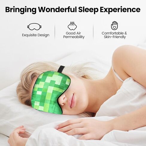2 Pcs Sleep Mask for Kids Boys, Silk Eye Covers for Sleeping, Adjustable Strap & Light Blocking Design, Teen Children's Bedtime Blindfold for Travel and Home Use with Gift Box (My World) in Kuwait