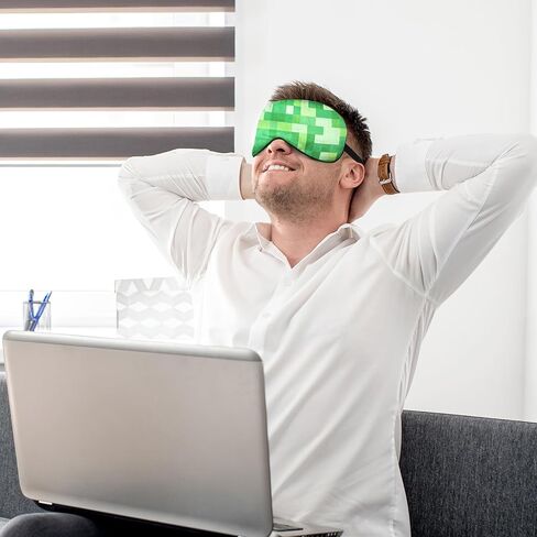 2 Pcs Sleep Mask for Kids Boys, Silk Eye Covers for Sleeping, Adjustable Strap & Light Blocking Design, Teen Children's Bedtime Blindfold for Travel and Home Use with Gift Box (My World) in Kuwait