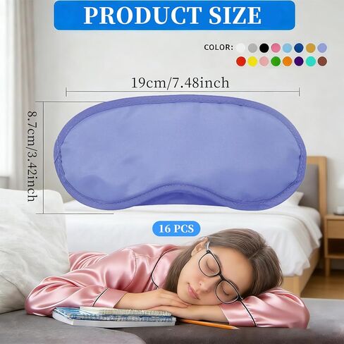 16 قطعة من عصابات العينين لألعاب الحفلات، وأقنعة النوم مع حزام قابل للتعديل ووسادة أنف، وأقنعة عين متعددة الألوان للنساء والرجال والأطفال، معززة لحجب الضوء، محمولة ومريحة in Kuwait