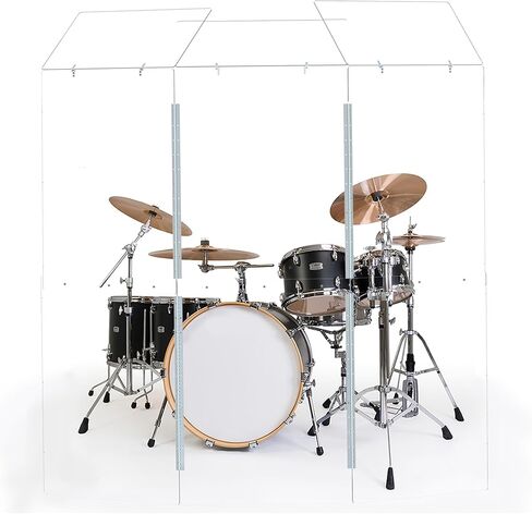 Drum Shield - 5 Panels w/Deflectors - Converts to 10ft x 6ft Drum Cage - Pre-Installed Full-Length Stainless Steel Hinges. For Practice & Performance. in Saudi Arabia
