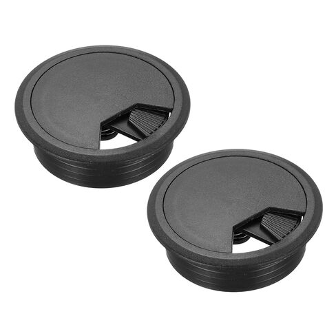 MECCANIXITY 2 Pcs Desk Grommet 3 Inch(80mm), Round Desk Cord Hole Cover Wire Cable Organizer for Home Office Computer Table Cables,Black in Saudi Arabia