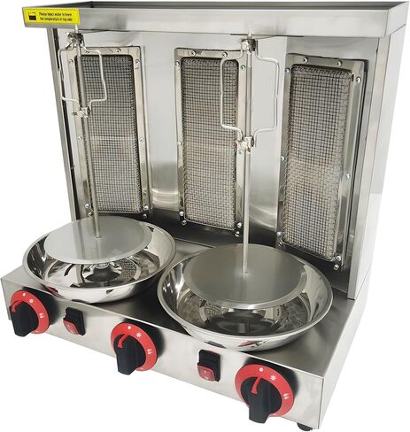 ماكينة شواء شاورما غاز LP ماكينة جيروسكوبية عمودية ماكينة دونر كباب دوارة مع 3 شعلات لحفلات المطبخ المنزلي والمطعم in Kuwait