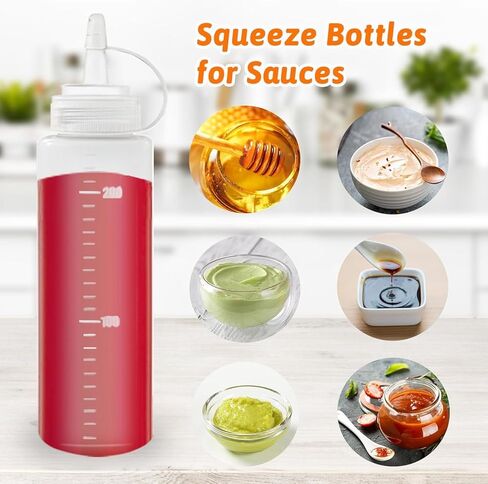 1pc Clear Squeeze Bottle, Condiment Squeeze Bottles for Sauces, BBQ, Baking, Roasting, Camping, Picnic(200ml) in Saudi Arabia