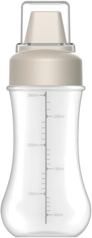 Multi-Purpose Squeeze Bottle with 5 Holes, 350ml Transparent Condiment Dispenser with Measurement Scale (White) in Saudi Arabia