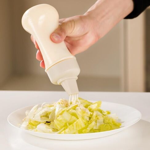 Multi-Purpose Squeeze Bottle with 5 Holes, 350ml Transparent Condiment Dispenser with Measurement Scale (White) in Saudi Arabia