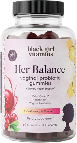 Black Girl Vitamins Her Balance Vaginal Probiotic Gummies – pH Balance & Odor Support, Feminine Health + Urinary Tract Support, 2B CFU Lactobacillus, Vegan, Gluten-Free, Halal (30-Day Supply) in Kuwait