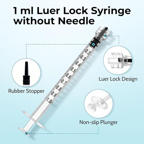 100 عبوة من حقنة لور بقفل 1 مل (بدون إبرة)، معقمة، مختومة بشكل فردي in Kuwait