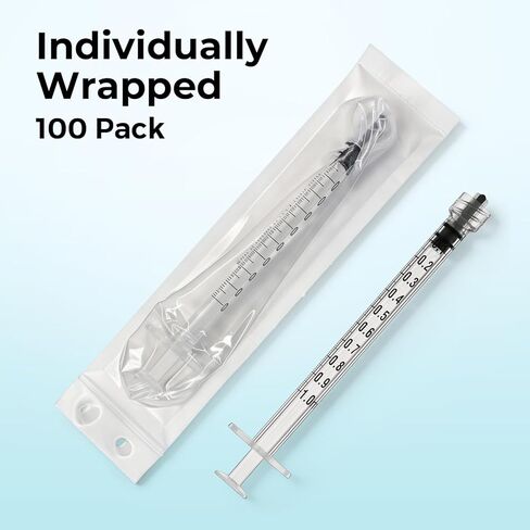 100 عبوة من حقنة لور بقفل 1 مل (بدون إبرة)، معقمة، مختومة بشكل فردي in Kuwait