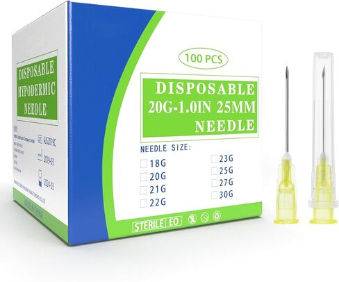 25G Luer Lock Needle 1 Inch Dispensing Tools, Disposable Individually Sterile Pack of 100 in Saudi Arabia