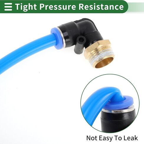 Motoforti دفع لتوصيل تركيبات الهواء 1/4 "90 درجة خط الهواء وصلة سريعة من البلاستيك المعدني M5 5 قطعة لون أزرق وأسود وذهبي in Kuwait