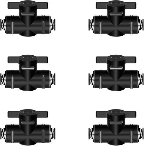 6 عبوات 4 مم OD ادفع لتوصيل التركيبات، صمام كروي هوائي سريع التوصيل - تركيبات هواء قابلة للدفع، اتحاد مستقيم للتحكم في تدفق الهواء in Kuwait