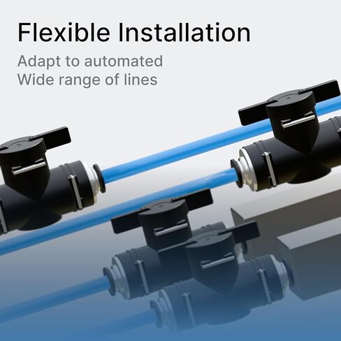 6 عبوات 4 مم OD ادفع لتوصيل التركيبات، صمام كروي هوائي سريع التوصيل - تركيبات هواء قابلة للدفع، اتحاد مستقيم للتحكم في تدفق الهواء in Kuwait