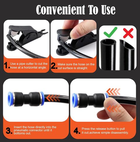 70Pcs 1/4" Quick Connect Air Hose Fittings Assortment Kit,Push to Connect Fittings,with NPT Thread Air Line Fittings for Air Brake System in Kuwait