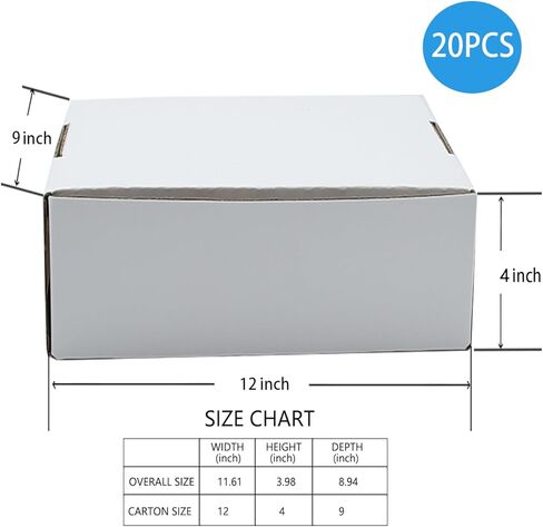 12x9x4 Inches Shipping Boxes Set of 20, Brown Corrugated Cardboard Mailer package for Packaging, Mailing, Business in Saudi Arabia