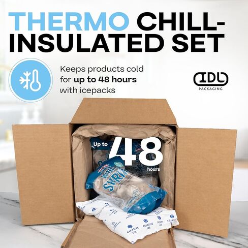 صناديق شحن حرارية معزولة مقاس 40.64 سم × 40.64 سم × 40.64 سم، عبوة من 6 قطع - صندوق شحن للأطعمة الباردة مصنوع في الولايات المتحدة الأمريكية بسعة 9.5 جالون مع بطانات ورقية حرارية، تمتص التكثيف - مثالية للأطعمة المجمدة من شركة IDL Packaging in Kuwait