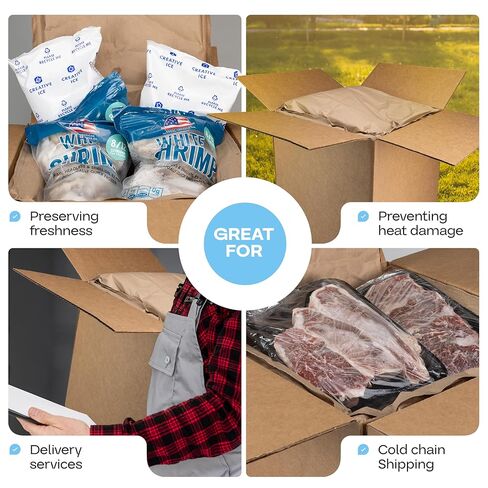 صناديق شحن حرارية معزولة مقاس 40.64 سم × 40.64 سم × 40.64 سم، عبوة من 6 قطع - صندوق شحن للأطعمة الباردة مصنوع في الولايات المتحدة الأمريكية بسعة 9.5 جالون مع بطانات ورقية حرارية، تمتص التكثيف - مثالية للأطعمة المجمدة من شركة IDL Packaging in Kuwait