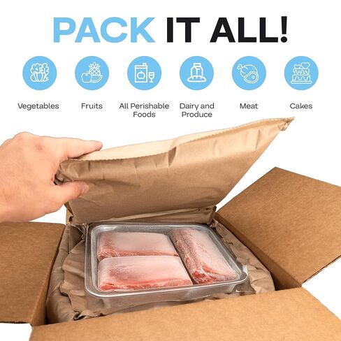صناديق شحن حرارية معزولة مقاس 40.64 سم × 40.64 سم × 40.64 سم، عبوة من 6 قطع - صندوق شحن للأطعمة الباردة مصنوع في الولايات المتحدة الأمريكية بسعة 9.5 جالون مع بطانات ورقية حرارية، تمتص التكثيف - مثالية للأطعمة المجمدة من شركة IDL Packaging in Kuwait