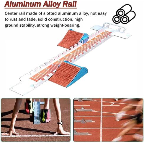 كتلة البداية للعداء، مكعبات بدء المسار متعددة الوظائف، كتلة البداية الرياضية من سبائك الألومنيوم للسباق، 6 كتل تشغيل قابلة للتعديل بزاوية مناسبة لألعاب القوى in Kuwait