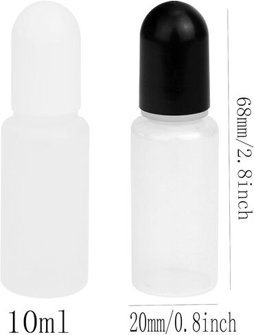 10 PCS Plastic Eye Dropper Bottles, 10ML Empty Plastic Squeezable Eye Liquid Bottle (Black Cap) in Kuwait