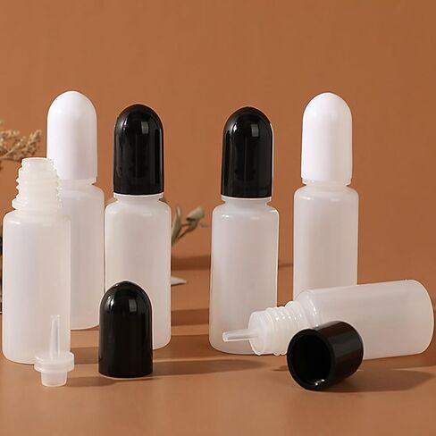 10 PCS Plastic Eye Dropper Bottles, 10ML Empty Plastic Squeezable Eye Liquid Bottle (Black Cap) in Kuwait