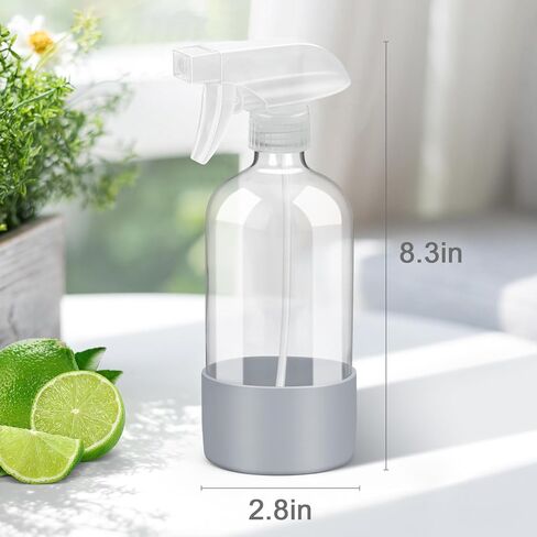 1pcs Glass Spray Bottles with Silicone Sleeve Protection, Empty 16 oz Refillable Containers, Reusable Spray Bottles with Adjustable Nozzle for Hair, Cleaning Solution in Saudi Arabia