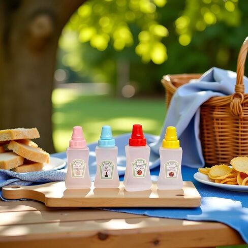 8 قطع زجاجات كاتشب صغيرة، زجاجات ضغط بهار صغيرة محمولة سعة 25 مل مع غطاء لولبي قوي، حاويات موزعات صلصة العسل المحمولة لملحقات صندوق الغداء in Kuwait