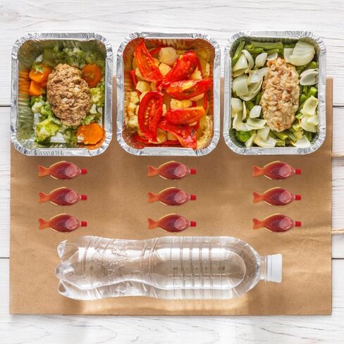 PRETYZOOM 100Pcs 8ml Fish-Shaped Soy Sauce Bottles, Leakproof Mini Squeeze Condiment Refillable Spice Vinegar Containers for Bento Lunch Box & Sushi, Disposable Takeout Seasoning Bottles in Saudi Arabia