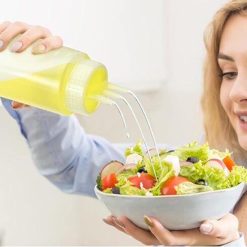 AKOAK 1 Pack Seasoning Squeeze Bottle, 3 Hole Plastic Salad Bottle, 12 oz Sauce Squeeze Bottle, Syrup Dispenser, Suitable for Tomato Sauce, Salad, Barbecue Sauce, Dressing, Oil, Honey in Saudi Arabia
