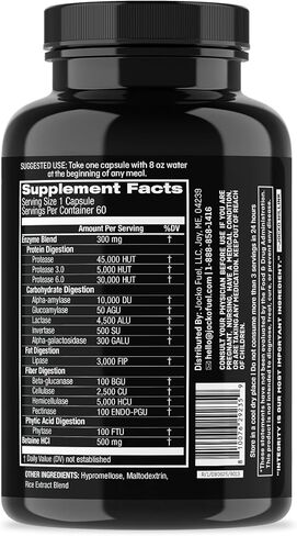 إنزيمات جوكو فيول الهضمية - دعم كامل الطيف، امتصاص العناصر الغذائية، دعم صحة الأمعاء، مساعد الهضم - 60 كبسولة in Kuwait