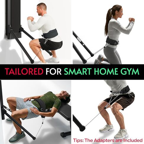 Squat Belt Attachment Compatible with Tonal Machine, Dual-Layer Hip Thrust Accessories for Smart Home Gym, Easy-Access Activator Pocket, Adjustable Dip Belt for Versatile Hip Training in Kuwait