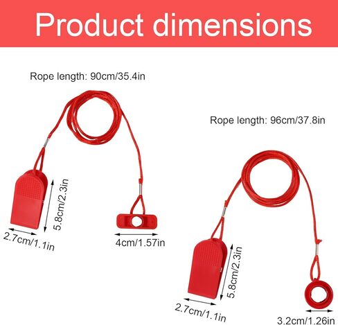 2pcs Universal Treadmill Magnet Safety Key, 2 Styles Treadmill Key Replacement Part Replacement Magnetic Safety Emergency Machine Stop Accessories (Red) in Saudi Arabia