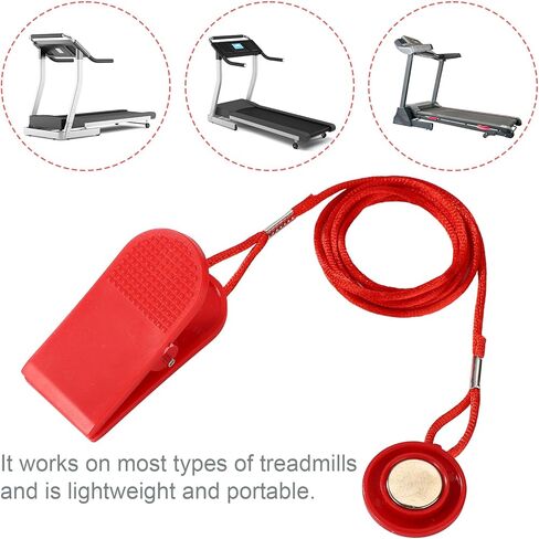 2pcs Universal Treadmill Magnet Safety Key, 2 Styles Treadmill Key Replacement Part Replacement Magnetic Safety Emergency Machine Stop Accessories (Red) in Saudi Arabia