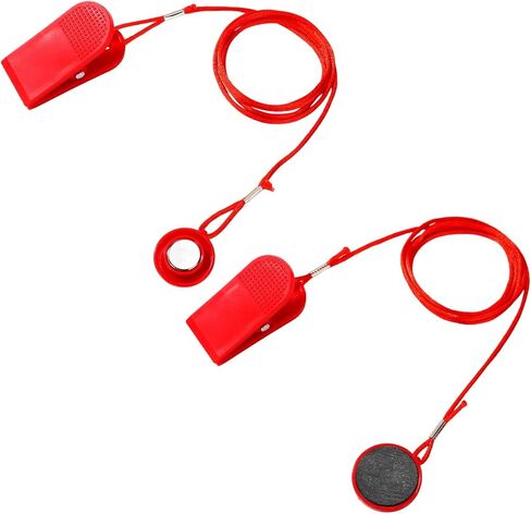 2pcs Universal Treadmill Magnet Safety Key, 2 Styles Treadmill Key Replacement Part Replacement Magnetic Safety Emergency Machine Stop Accessories (Red) in Saudi Arabia