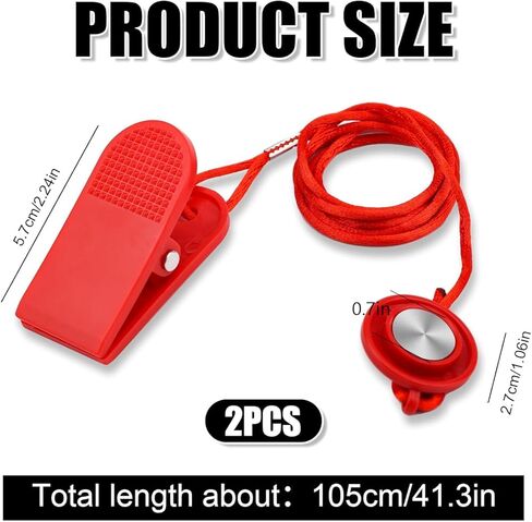 2pcs Universal Treadmill Magnet Safety Key Replacement Switch Round with Clip for Most Treadmills Running Machines in Saudi Arabia