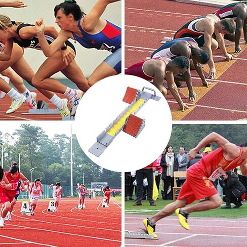 Athletics Starting Block Portable Handles, Adjustable Angle, Strong & Durables, Easy to Carry for Plastic Cinder Track. in Kuwait