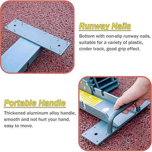 Athletics Starting Block Portable Handles, Adjustable Angle, Strong & Durables, Easy to Carry for Plastic Cinder Track. in Kuwait