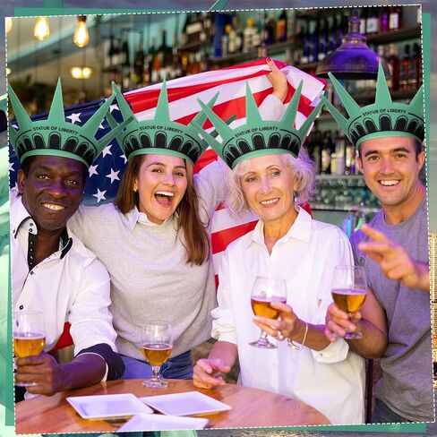 Geyoga 6 PCS تمثال Liberty Crown Hat - Green Foam Crown Troject Fun Liber Liberty Compitor Compition Caps Caps for New York City موضوعات in Saudi Arabia