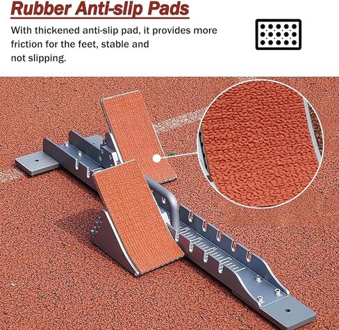 Professional Starting Blocks for Track and Field Sprinters, Super Grippy Ground Nails + Multi Angle Adjustable Pedals, Track Blocks Suitable for Rubber or Cinder Tracks in Kuwait