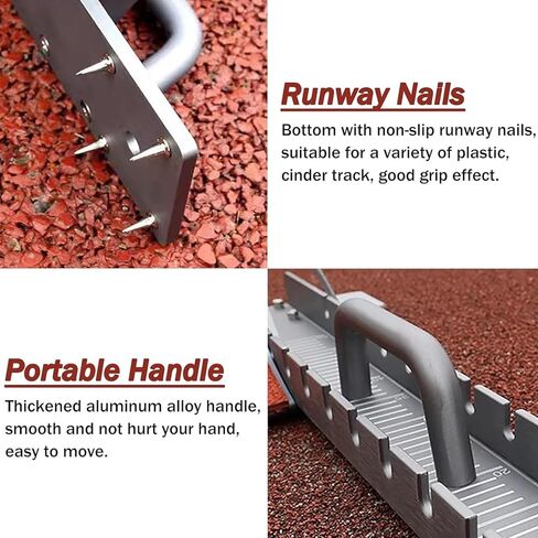 Professional Starting Blocks for Track and Field Sprinters, Super Grippy Ground Nails + Multi Angle Adjustable Pedals, Track Blocks Suitable for Rubber or Cinder Tracks in Kuwait