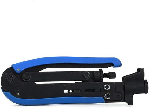 Professional Coaxial Cable Crimping Tool - RG59/RG6 F Connector Adjustable Compression Pliers Blue in Saudi Arabia