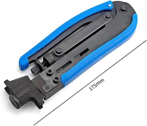 Professional Coaxial Cable Crimping Tool - RG59/RG6 F Connector Adjustable Compression Pliers Blue in Saudi Arabia