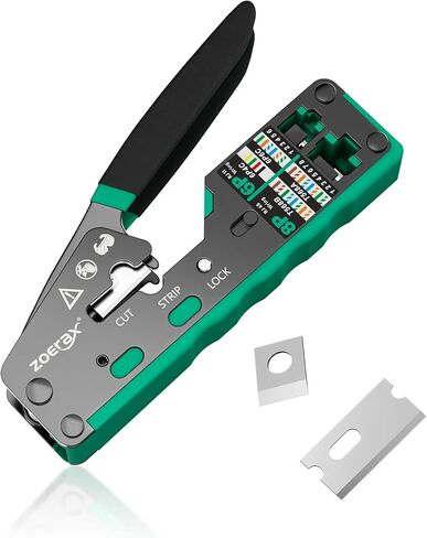 أداة المكشكش RJ45 CAT6 تمر عبر إيثرنت تجعيد لموصلات Cat5 Cat5e RJ45 مع شفرة بديلة (7) in Saudi Arabia