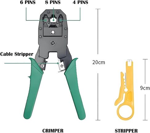 Network Tool Kits Cat 5e/Cat 6 LAN RJ 45 Crimping Cable Test Stripper Screwdriver Installation Repair in Saudi Arabia