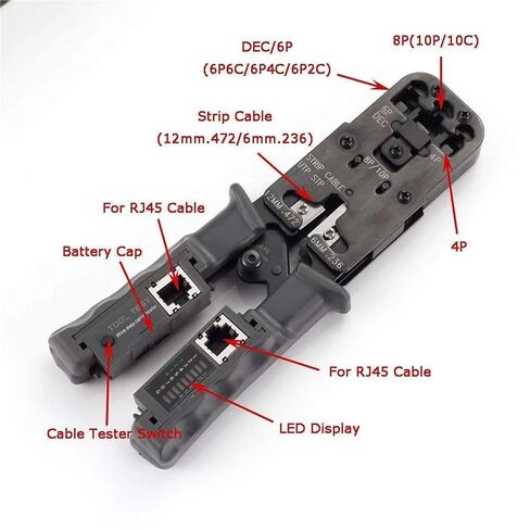 2 in 1 RJ45 Network LAN Cable Crimper Pliers Cutting Tool Cable Tester Cable Pliers 6P/8P Wire Cutter in Saudi Arabia