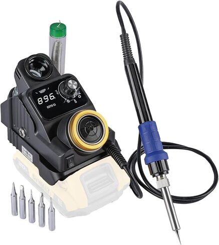 مجموعة مكواة لحام لاسلكية WEP 937D-I 3 متوافقة مع بطارية ميلووكي 20 فولت/18 فولت، مع حامل حديد مدمج، شاشة رقمية، 6 أطراف لحام، درجة حرارة قابلة للتعديل، نوم تلقائي وإيقاف التشغيل in Kuwait